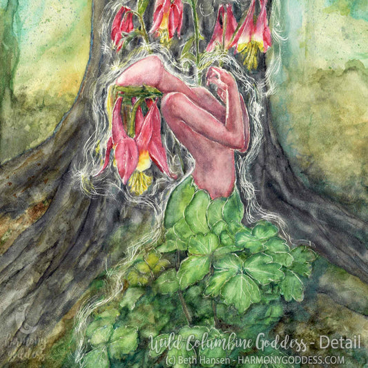 Wild Columbine Goddess Art Print