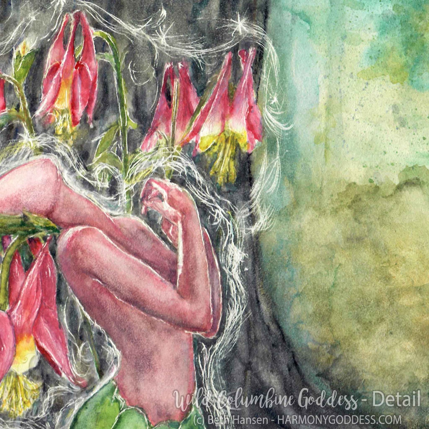 Wild Columbine Goddess Art Print