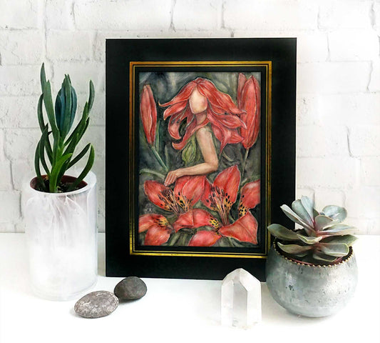 Wood Lily Altar Goddess Print