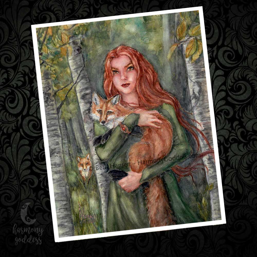 Mystic Fox Goddess Art Print