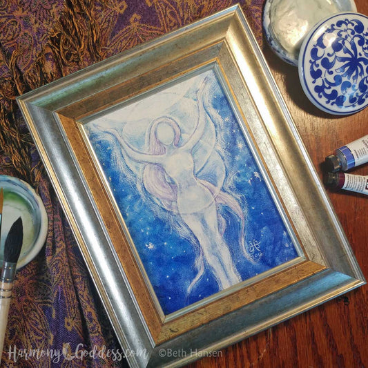 Moon Goddess Watercolor Painting (5 x 7 inches)
