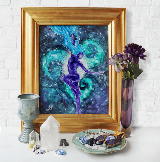 Star Goddess Original Watercolor Painting