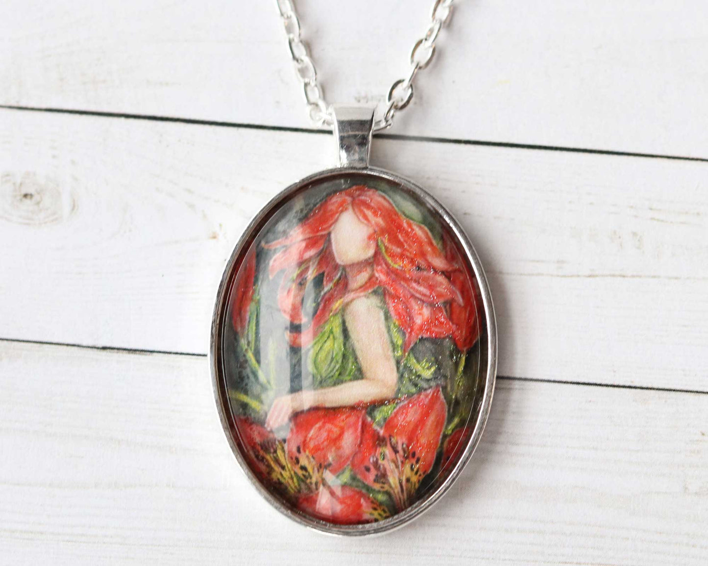 Wood Lily Goddess Necklace