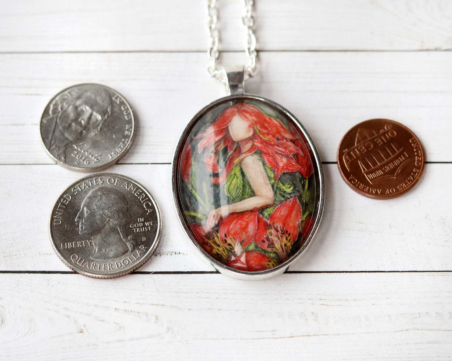 Wood Lily Goddess Necklace