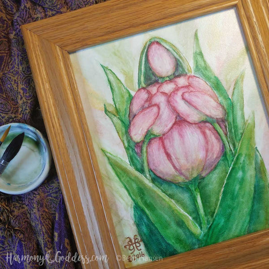 Flower Goddess Watercolor Painting